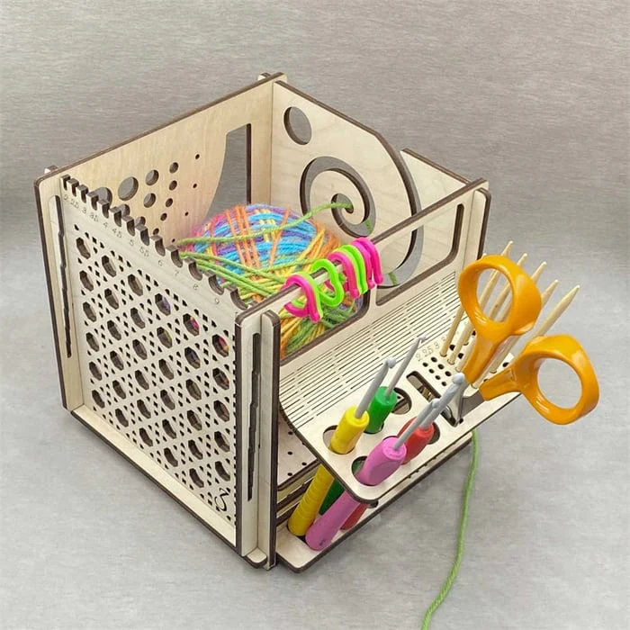 Tangle-Free Crafting Joy | Storage for Needles Scissors Supplies | Seamless Thread Movement Without Snags | KnitNest - Image 3