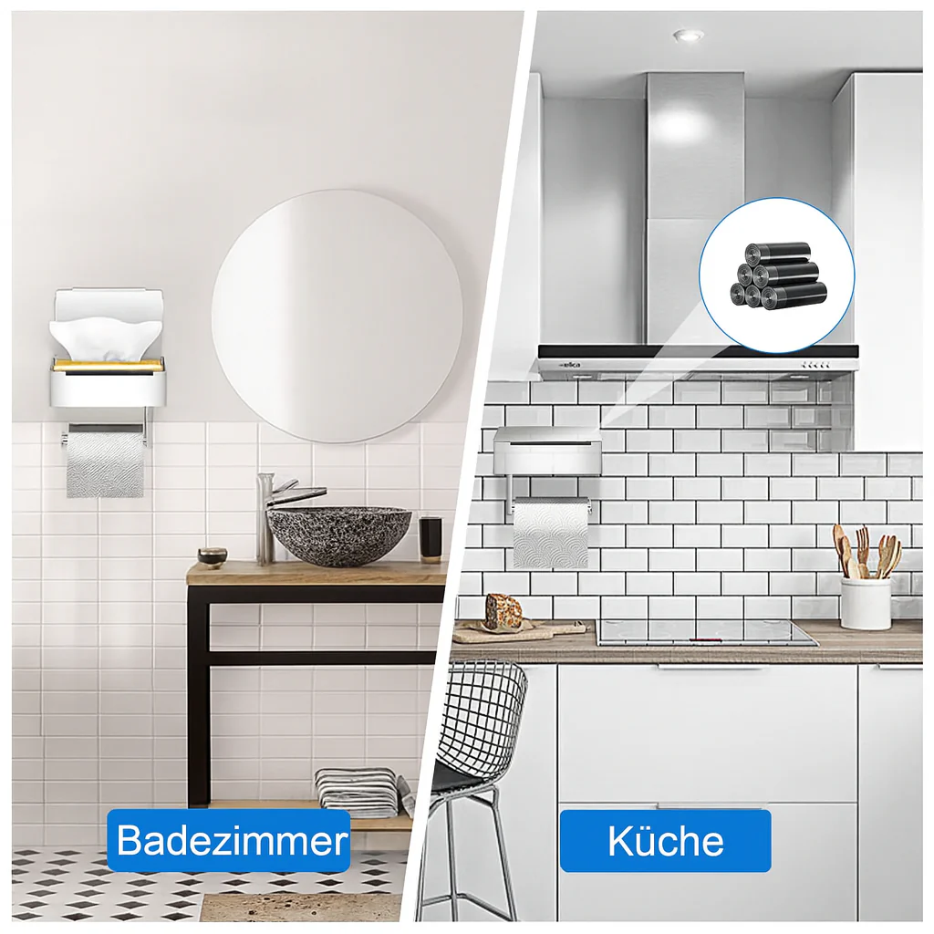 Tissue Dispenser | Stainless Steel Bathroom Paper Holder | 2-in-1 Holder with Shelf | SteelShelf - Image 2