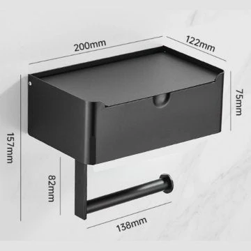 Tissue Dispenser | Stainless Steel Bathroom Paper Holder | 2-in-1 Holder with Shelf | SteelShelf - Image 5