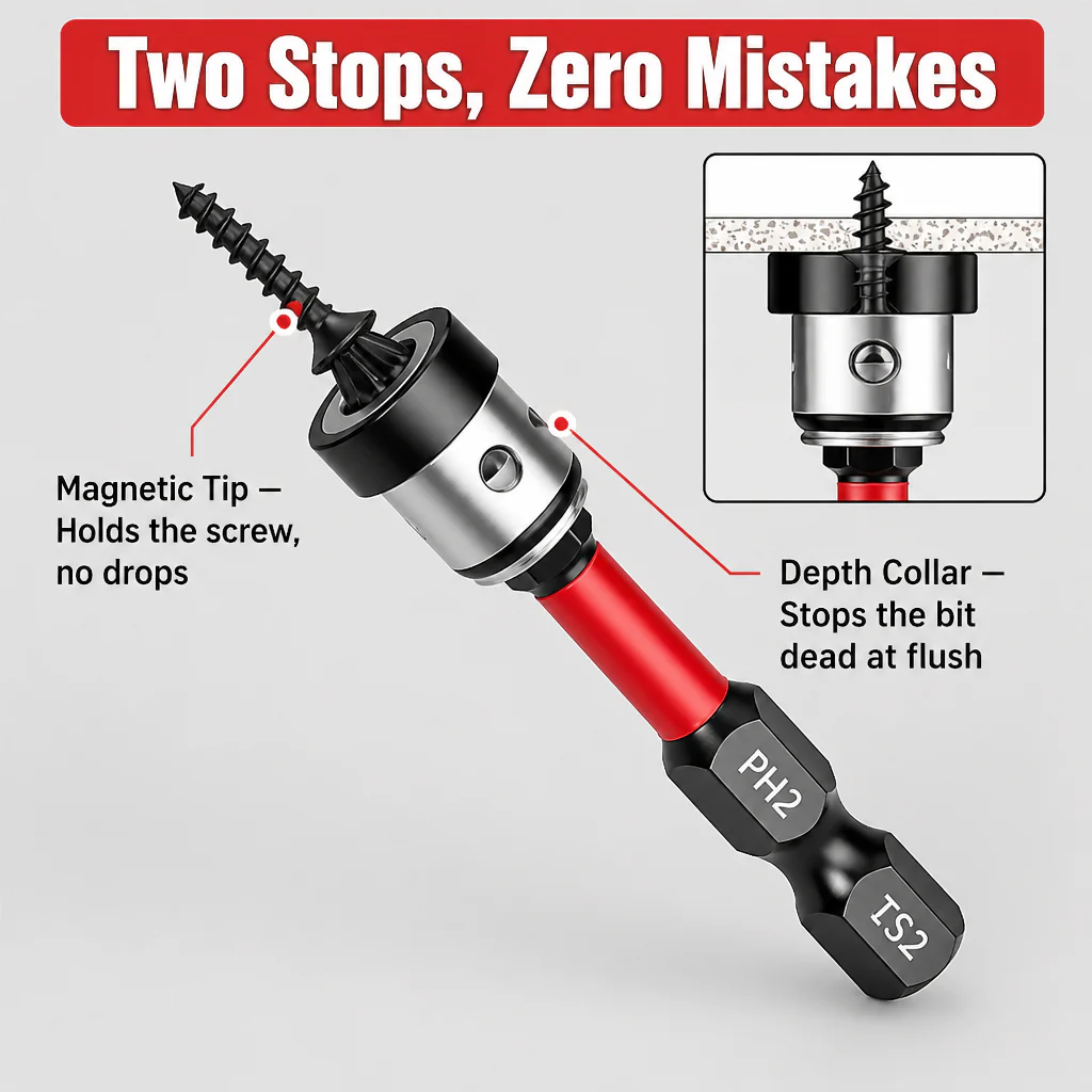 TitanDrive™ — Sink Every Drywall Screw Flush Without Cam-Out or Torn Paper - Image 3