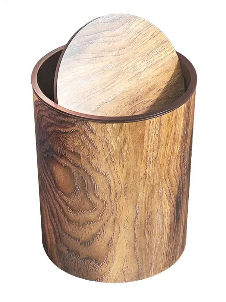 Trash Bin with Swing Lid | Wood Appearance | Silent and Clean | HyggeBin - Image 5
