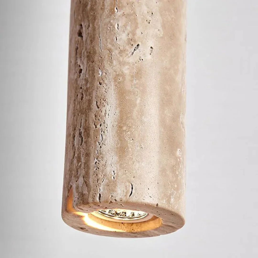 Travertine LED Hanging Light – Simple Wabi-Sabi Design, Warm White - Image 4
