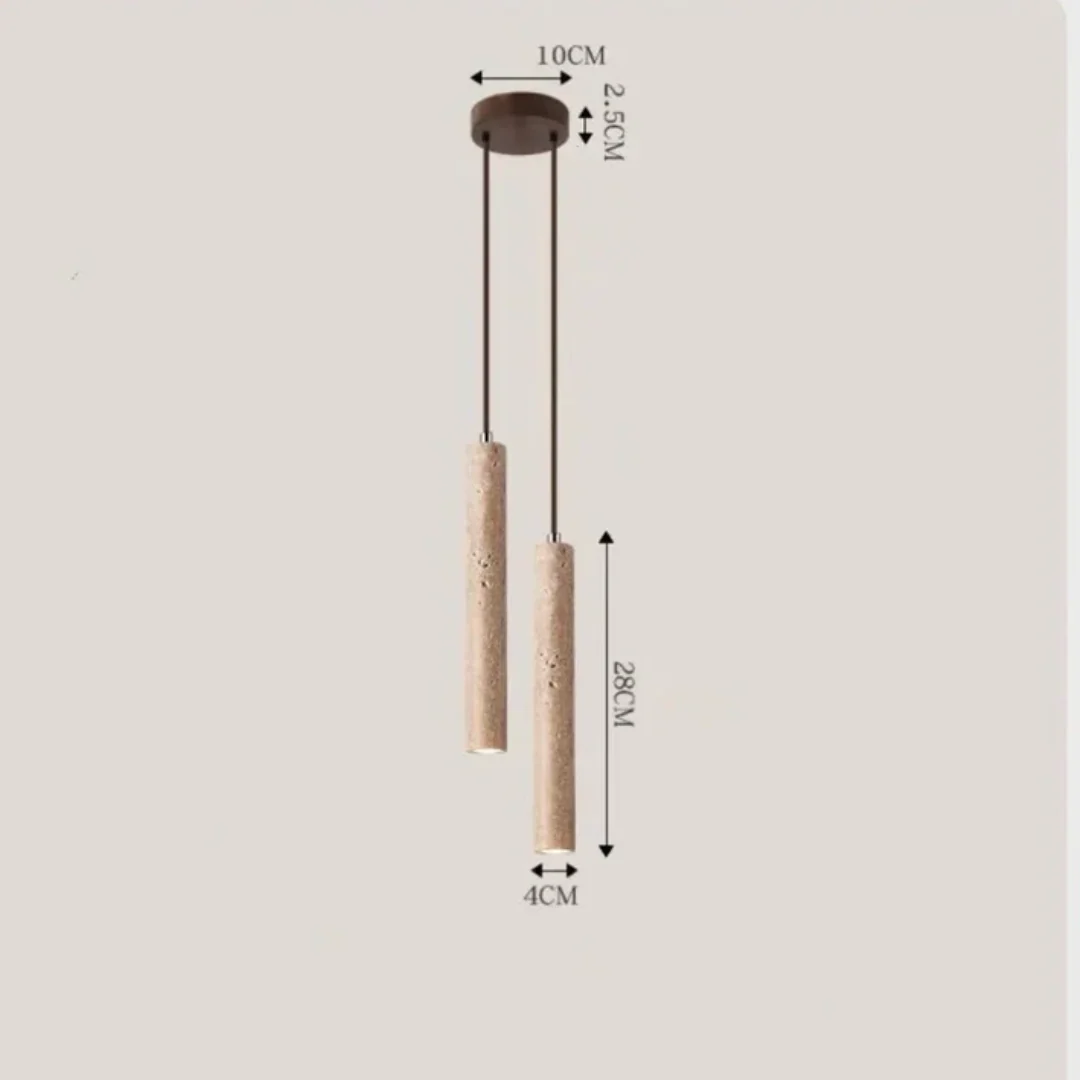 Travertine LED Hanging Light – Simple Wabi-Sabi Design, Warm White - Image 6