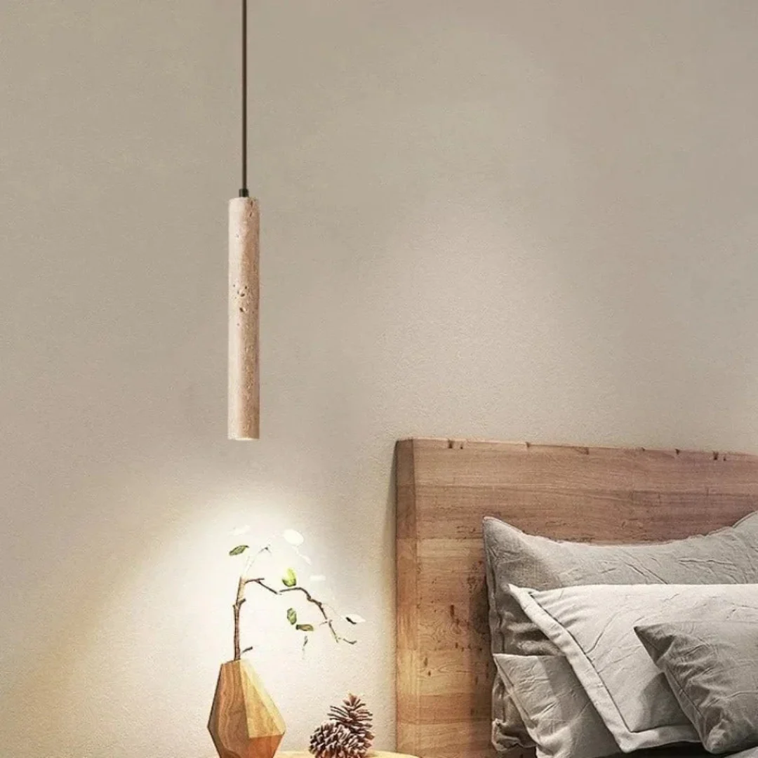 Travertine LED Hanging Light – Simple Wabi-Sabi Design, Warm White - Image 8