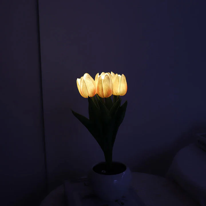 Tulip LED Desk Lamp in Ceramic Vase – Warm Ambient Light - Image 19
