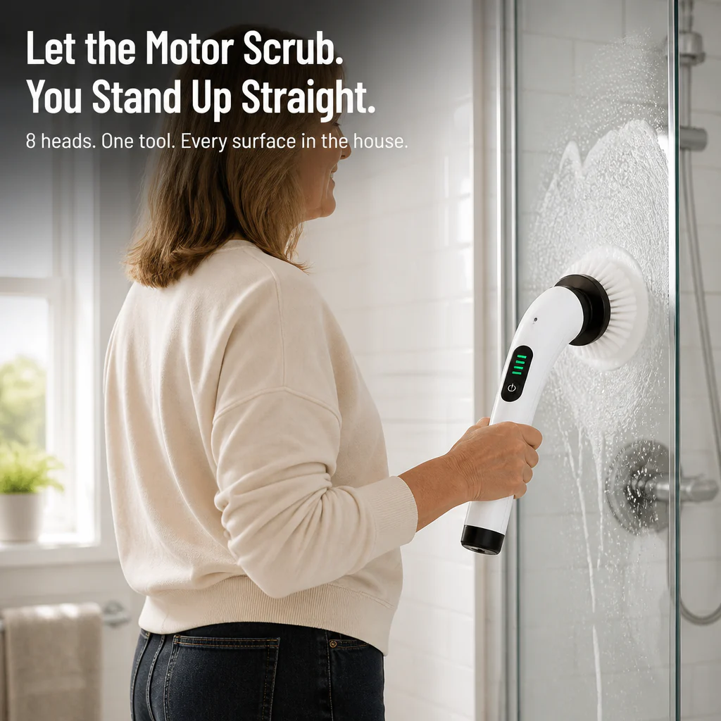 TurboShine™ — Spin Away Grime in Half the Time | 8 Heads + Extension Pole