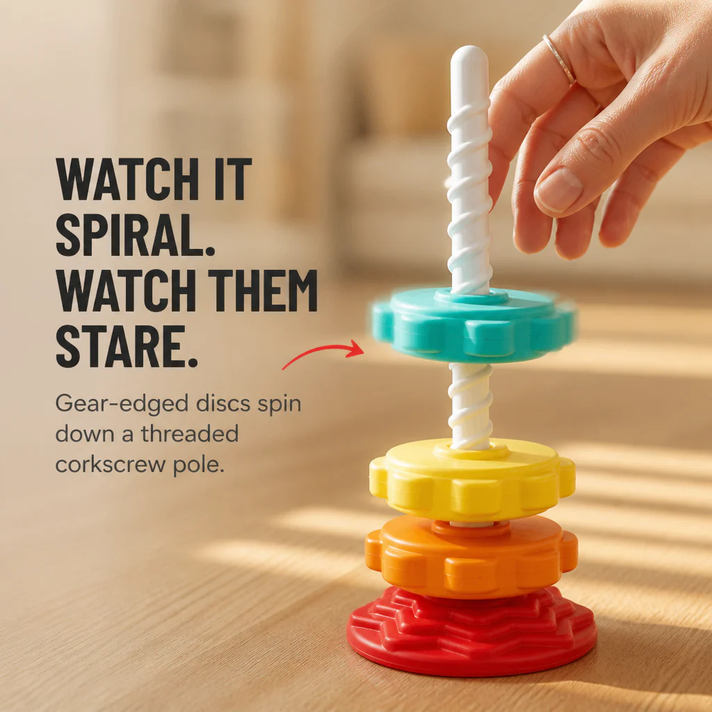 TwirliPlay™ — Spin Rainbow Discs Down a Spiral Pole Toddlers Can't Put Down - Image 2