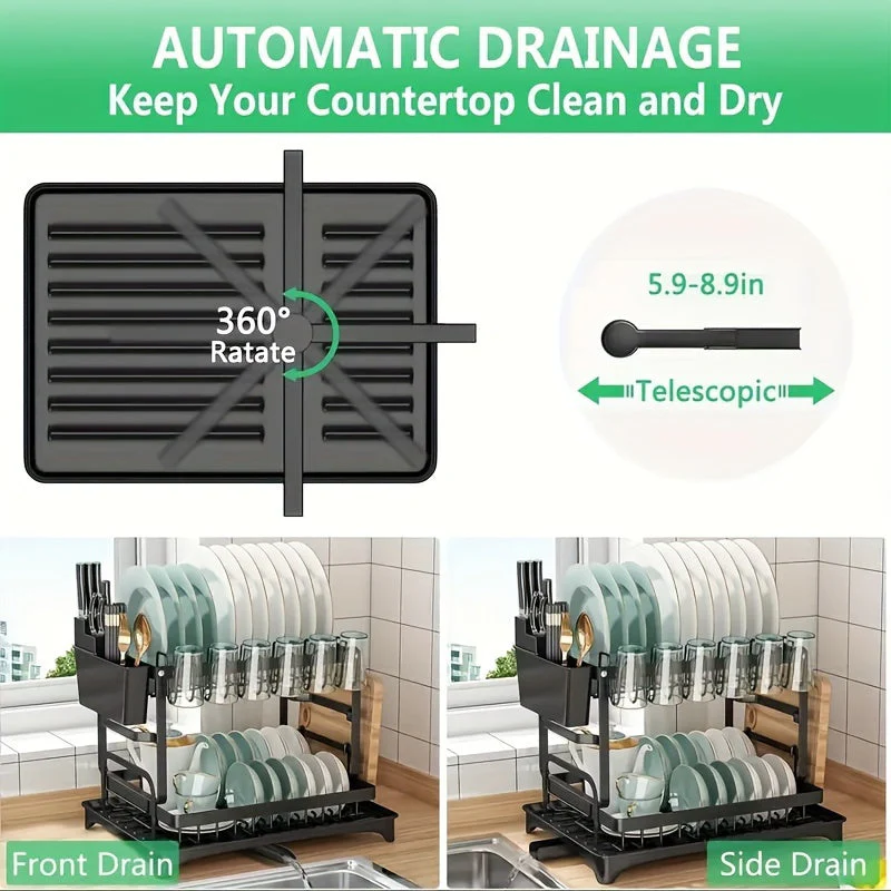 Two-Tier Draining Rack with Drainage System - Image 6