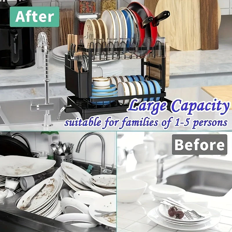 Two-Tier Draining Rack with Drainage System - Image 8