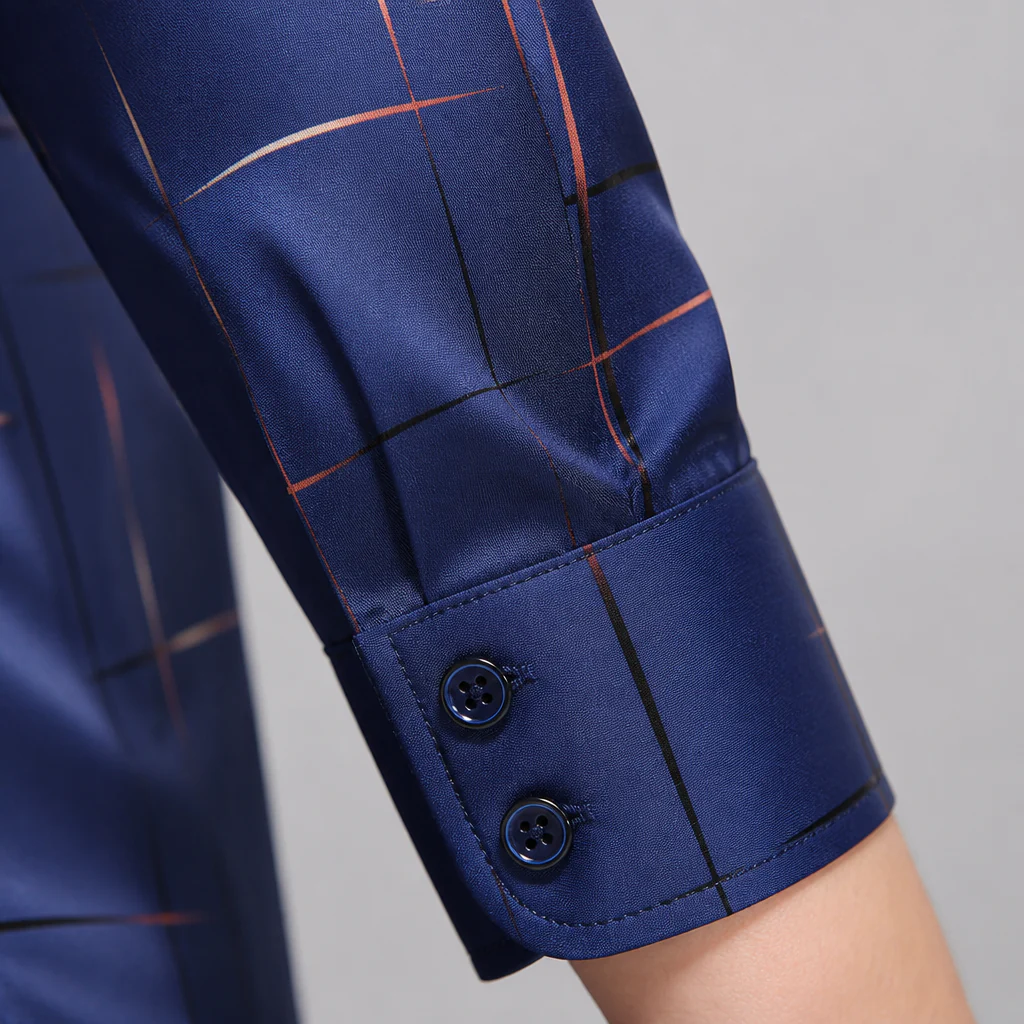 Ultra-LightPower™ – Wrinkle-Free Line-Print Dress Shirt with Breathable Stretch - Image 6