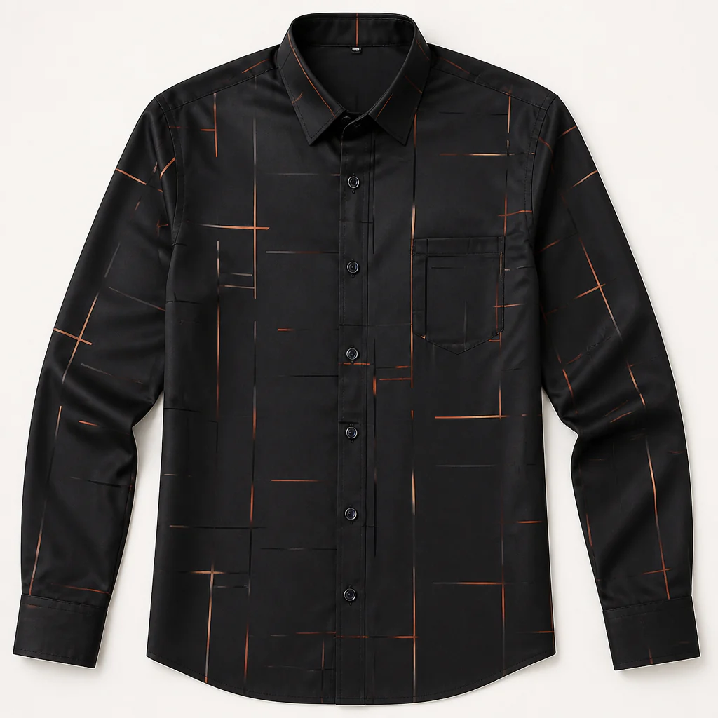 Ultra-LightPower™ – Wrinkle-Free Line-Print Dress Shirt with Breathable Stretch - Image 8