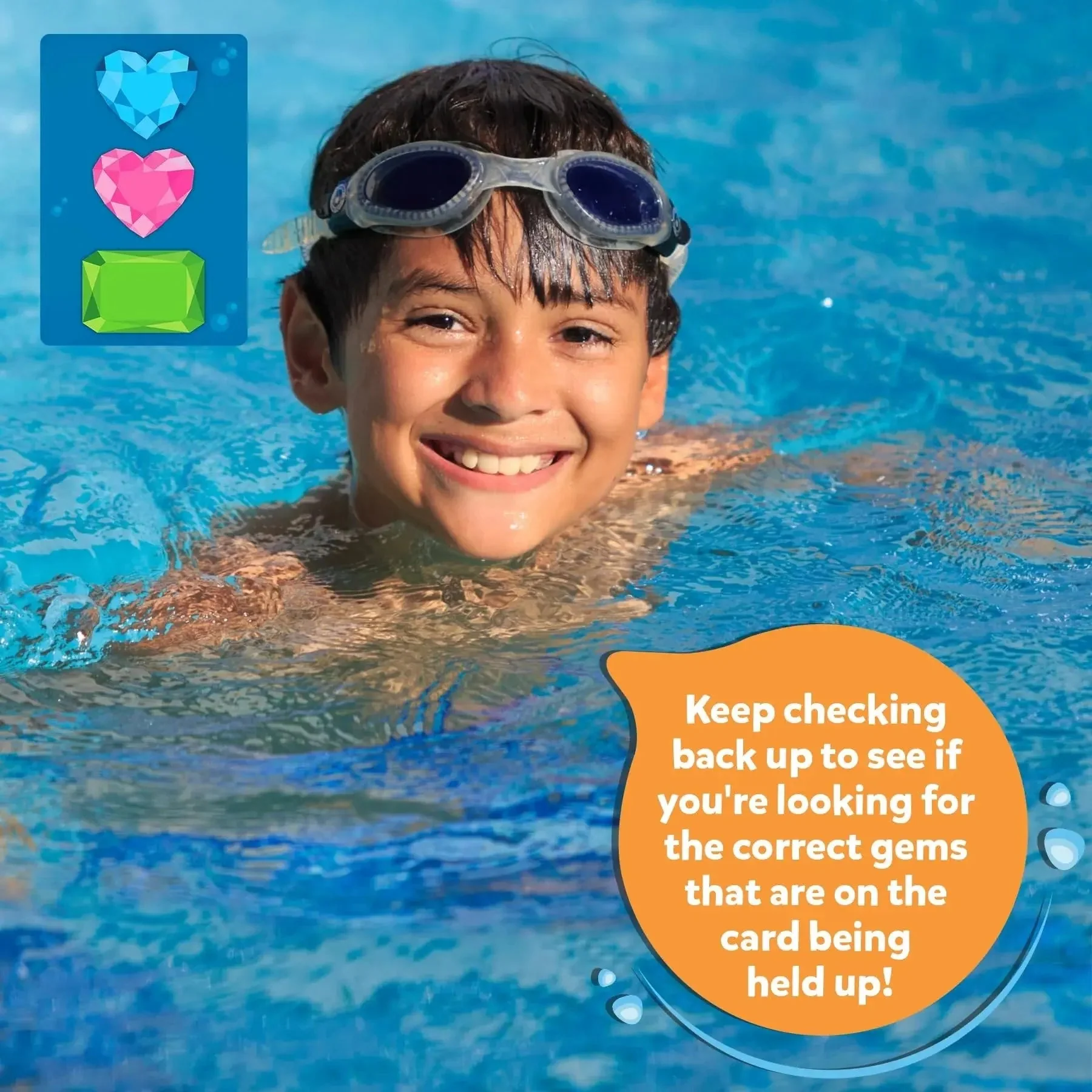 Underwater Pool Treasure Game with Waterproof Gems and Cards - Image 3