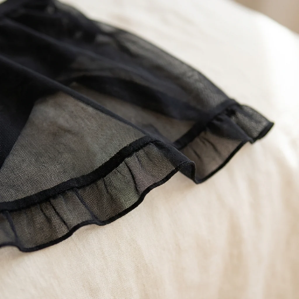 Soirée™ – Lace V-Neck Babydoll Set with Sheer Mesh Skirt - Image 6