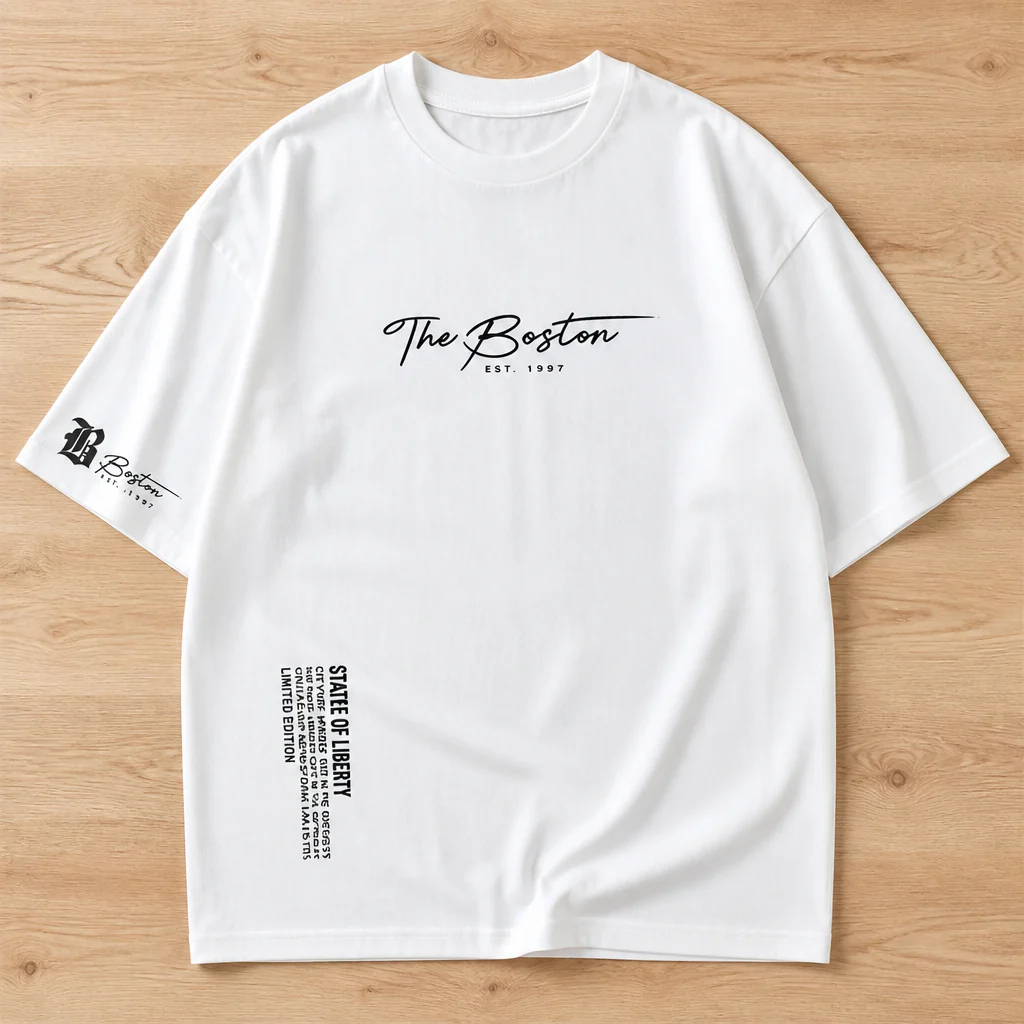 Vanguard™ – Relaxed Oversized Tee with Signature Script Detailing - Image 8