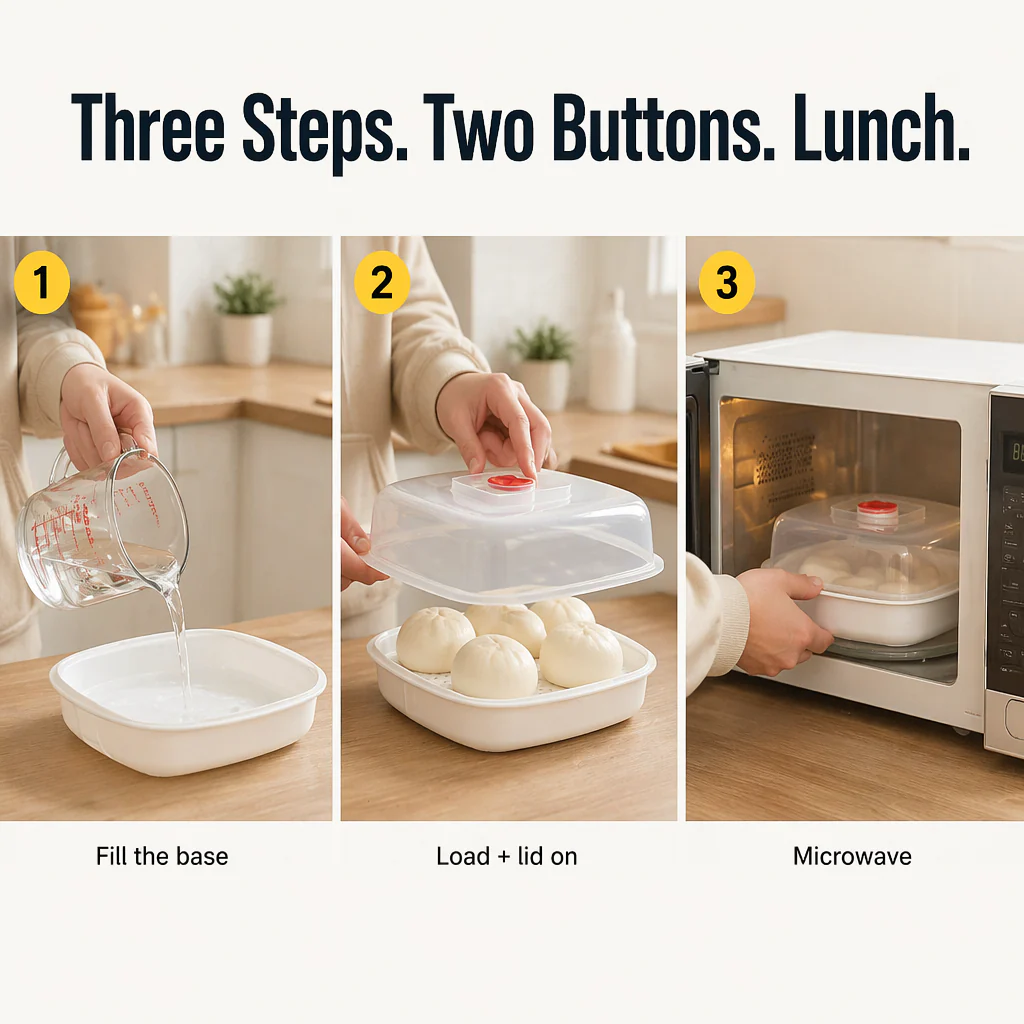 VaporLux™ — Steam Dumplings, Fish & Veggies Right in Your Microwave - Image 4