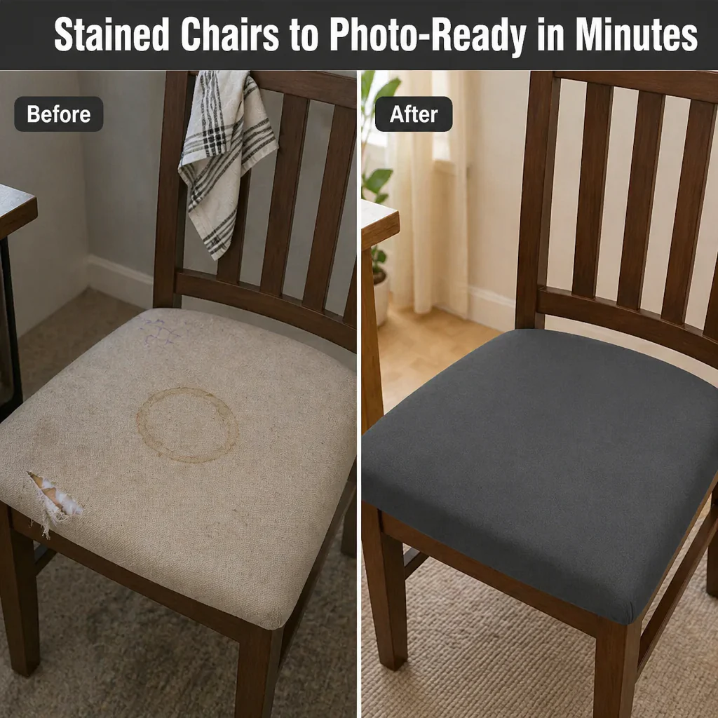 Velaria™ Dining Chair Seat Covers — Hide Stains and Refresh Old Chairs in Minutes - Image 2