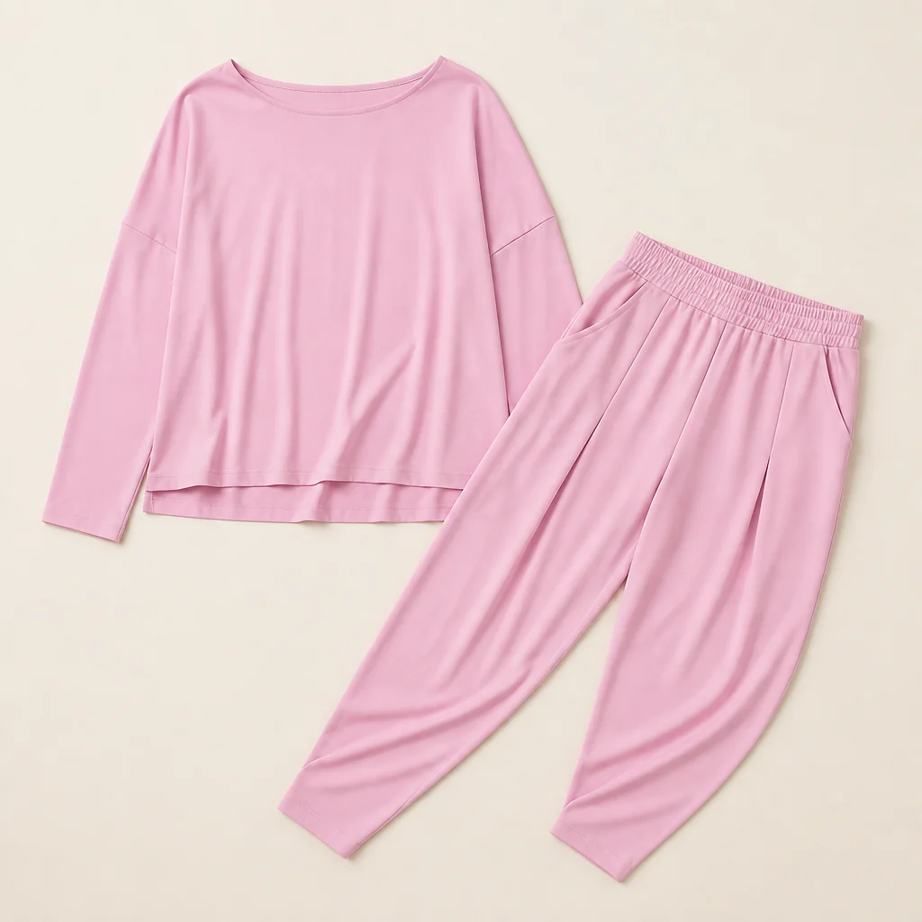 Mirelle™ – Relaxed Boat-Neck Two-Piece Set with Tapered Pleated Pants - Image 10