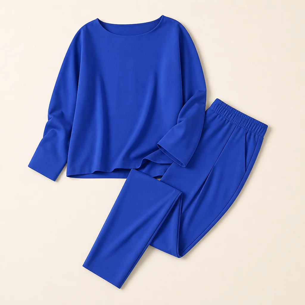 Mirelle™ – Relaxed Boat-Neck Two-Piece Set with Tapered Pleated Pants - Image 11