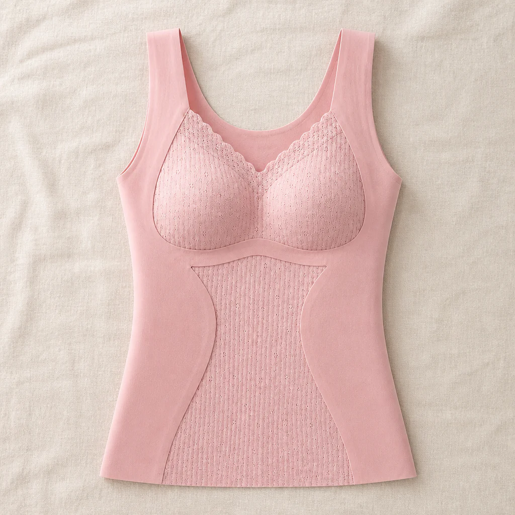 VeloFlex™ – Thermal Seamless Shaping Camisole with Built-In Lace Bra - Image 12