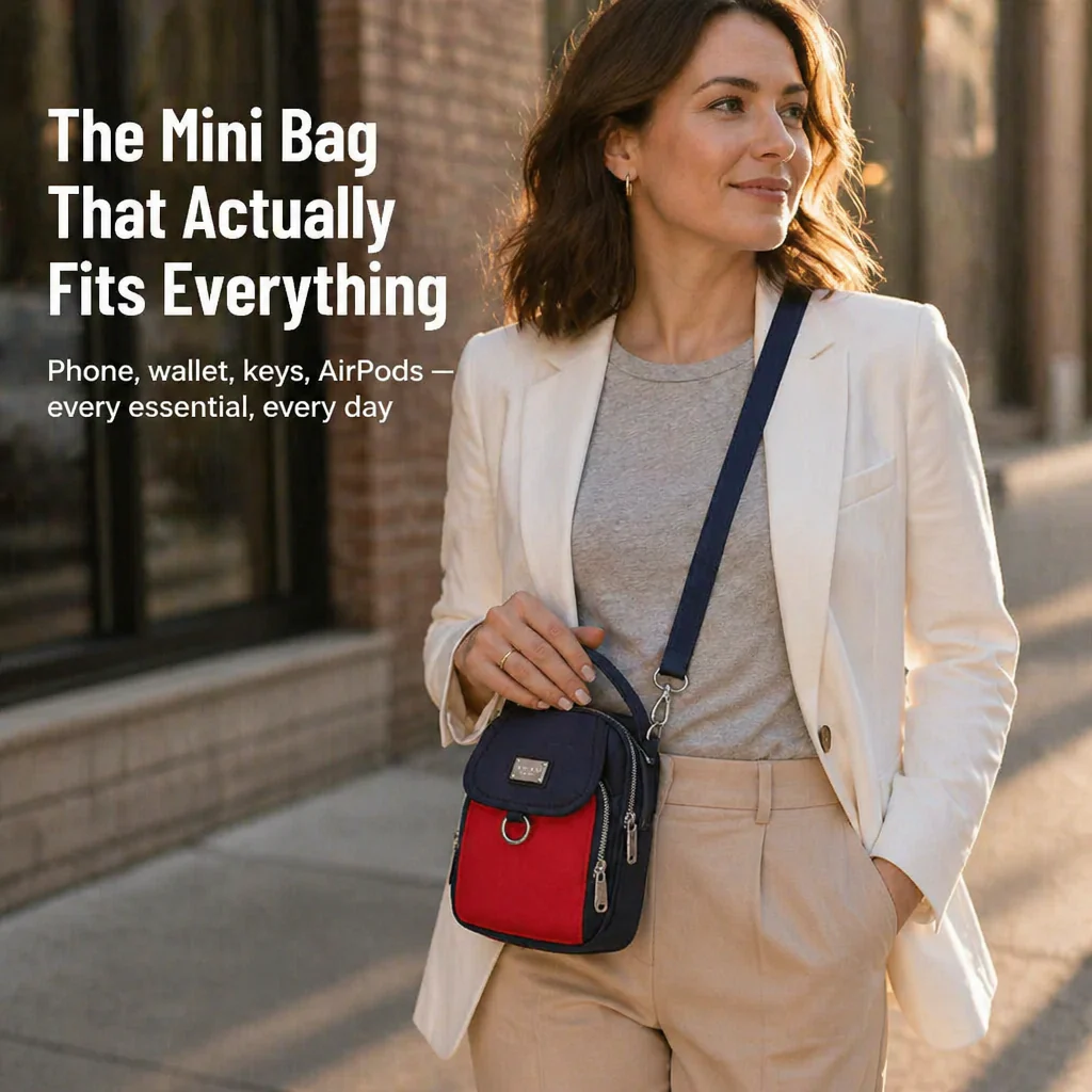 VeloStride™ Mini Crossbody — Carry Your Phone, Wallet & Keys Through Any Weather