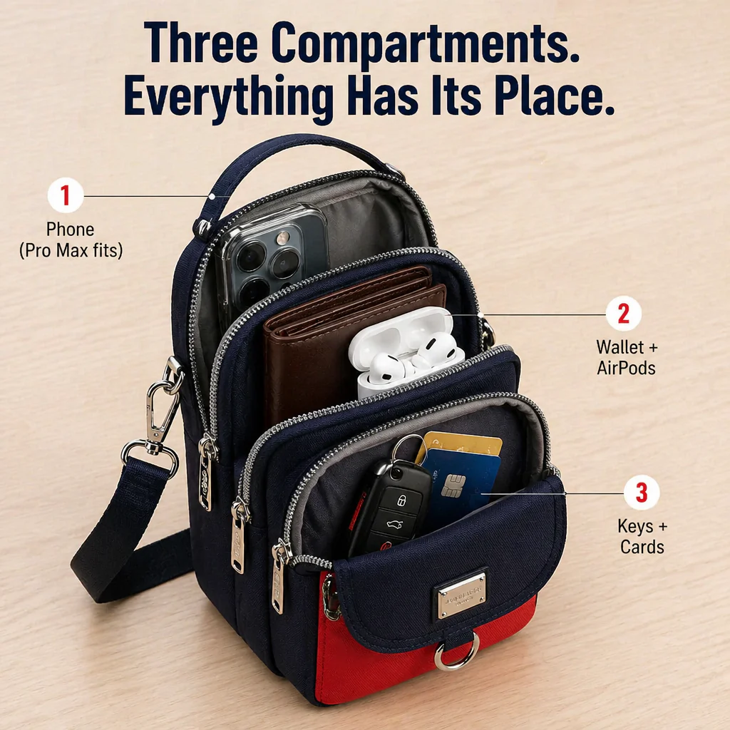VeloStride™ Mini Crossbody — Carry Your Phone, Wallet & Keys Through Any Weather - Image 3