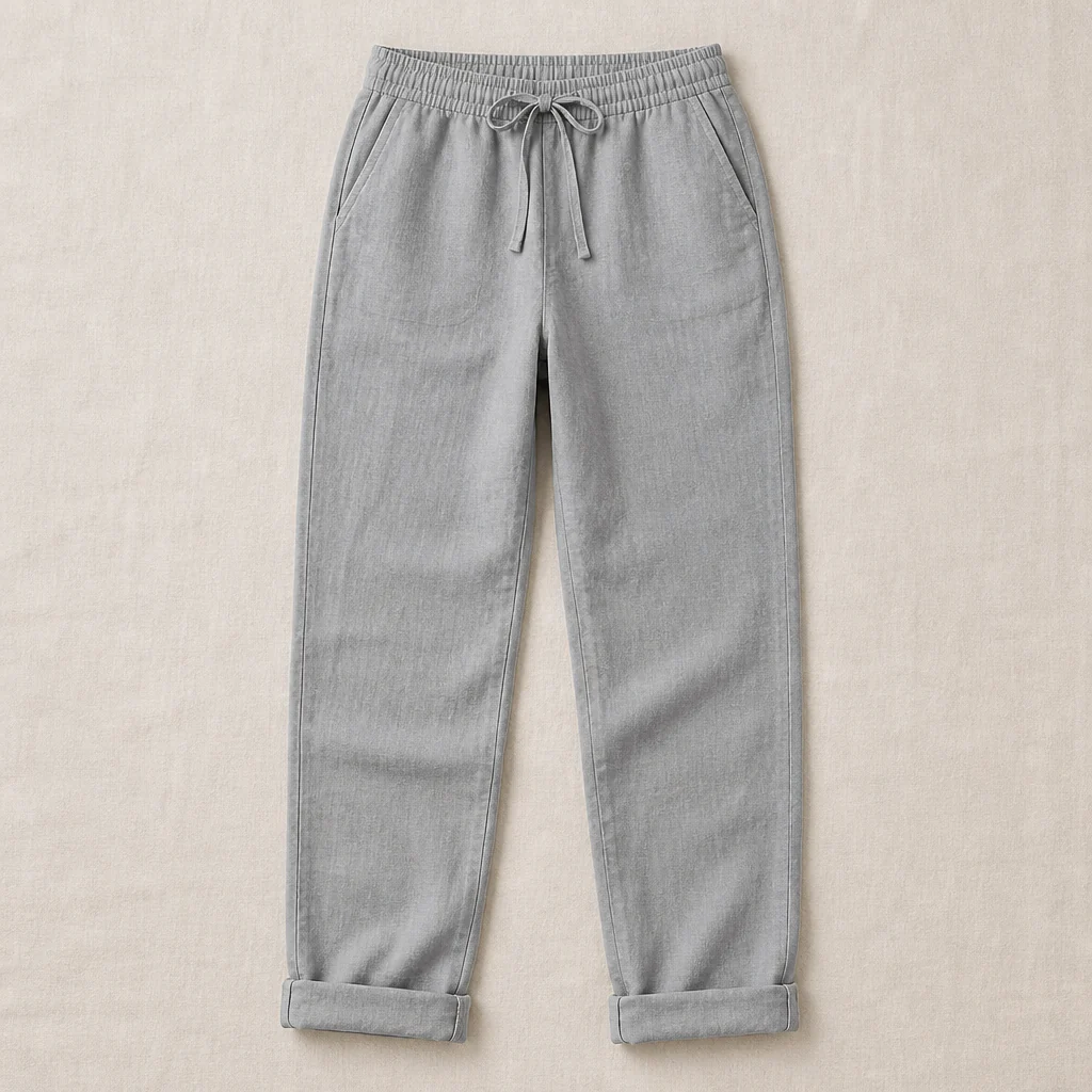 VelouraFlex™ – Breezy Cotton-Linen Drawstring Pants with Tapered Cuffed Hem - Image 13