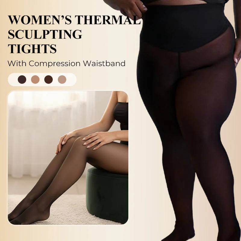 VelouraFlex™ – Sheer Thermal Sculpting Tights with Compression Waistband - Image 2