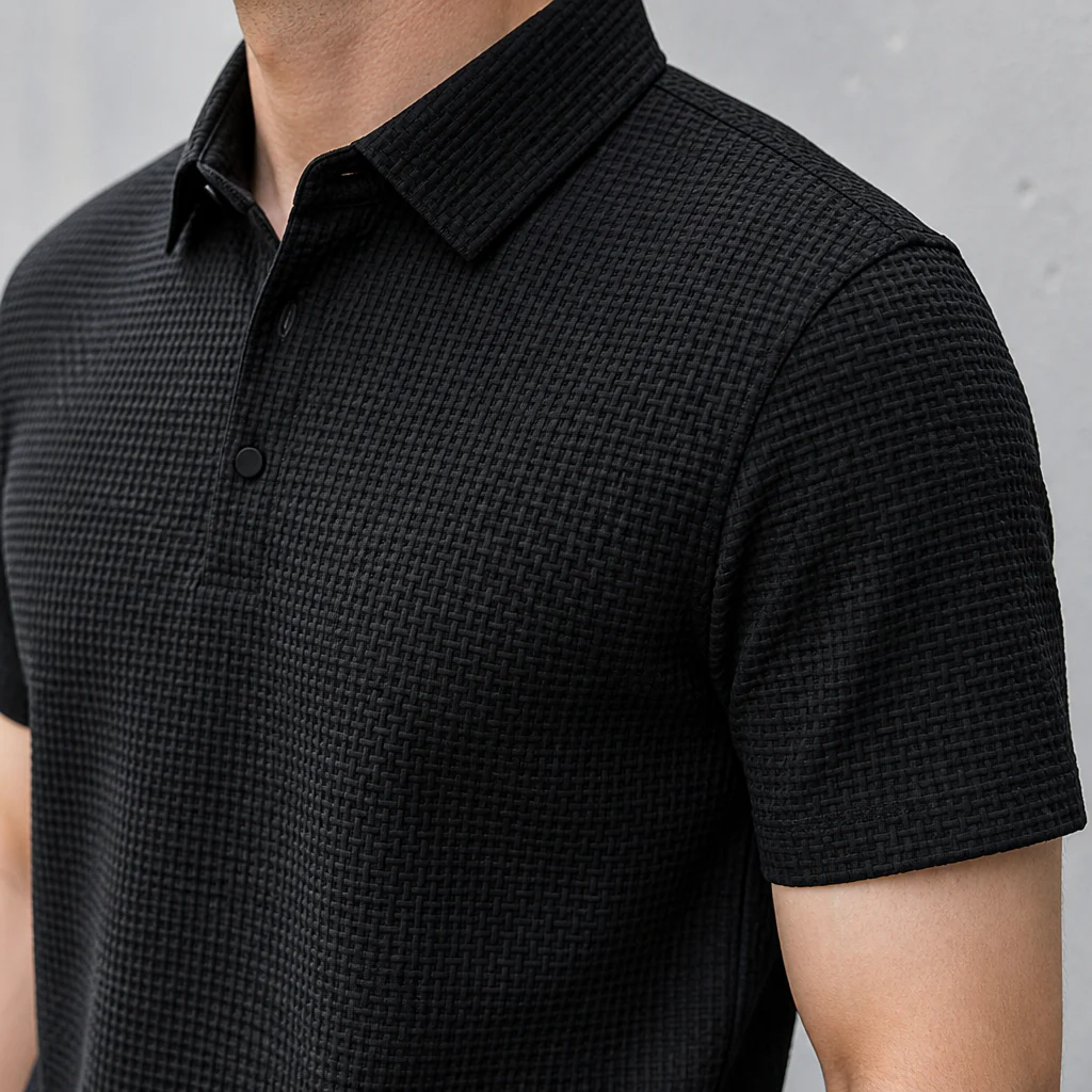 VentraBreeze™ – Cooling Textured Knit Polo with Snap-Button Placket - Image 7