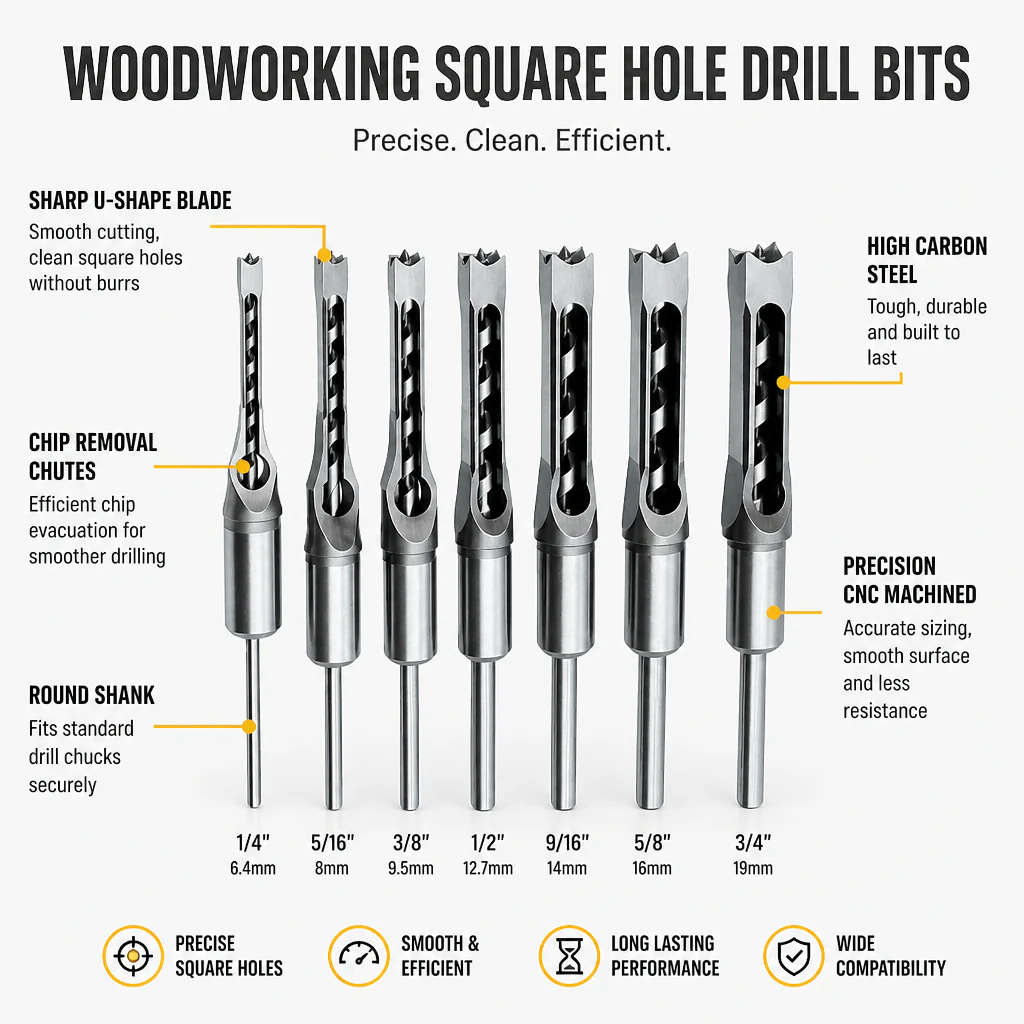 VeroEdge™ Square Hole Drill Bits — Effortless Precision for Flawless, Proud Craftsmanship - Image 5