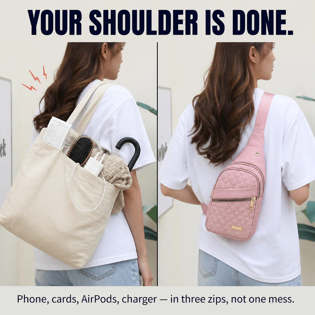 VertaCarry™ — Ditch the Tote and Carry Your Day in Three Zip Pockets - Image 2