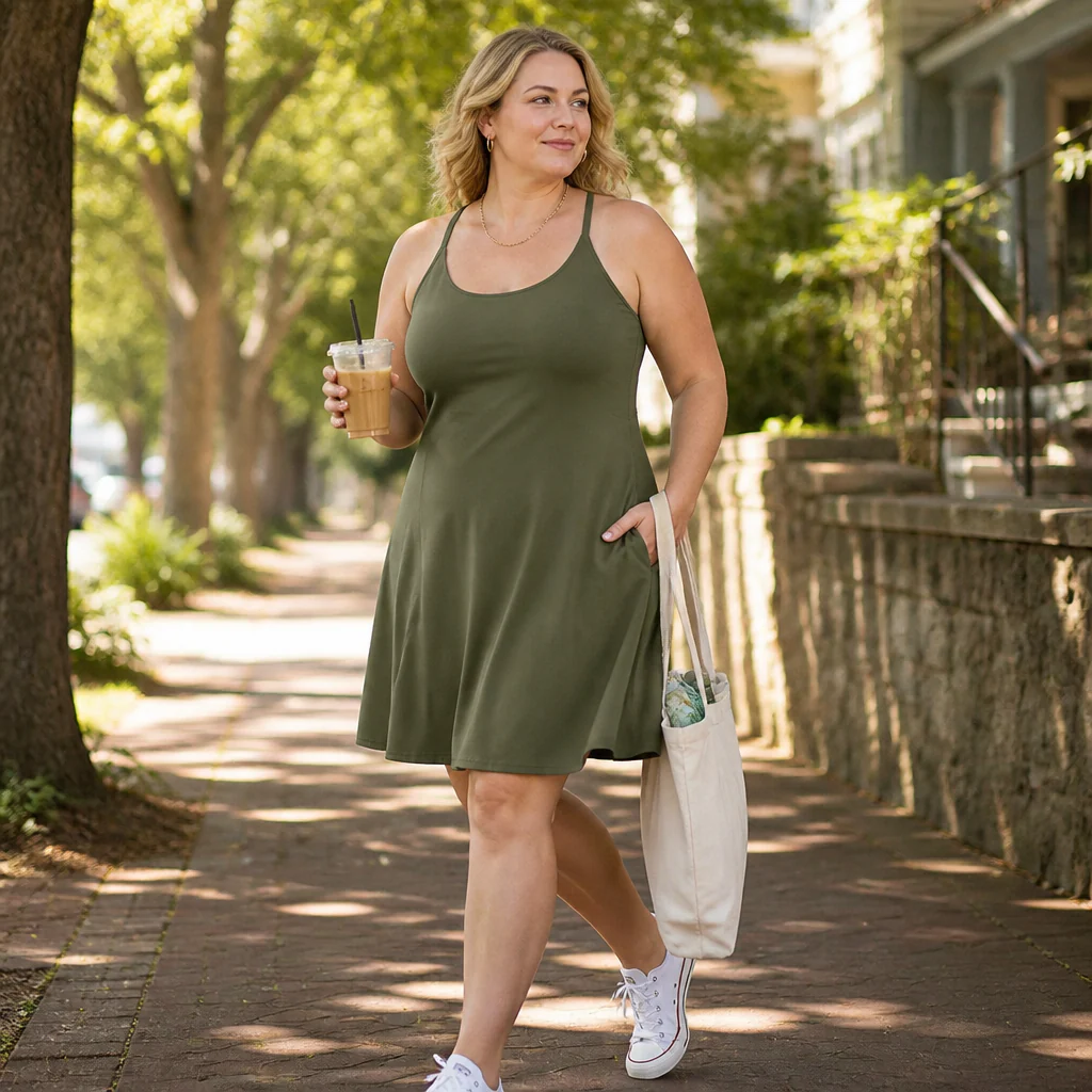 VerveStride™ – Backless Athletic Dress with Built-In Shorts & Side Pockets - Image 2