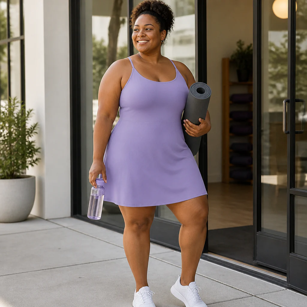 VerveStride™ – Backless Athletic Dress with Built-In Shorts & Side Pockets - Image 3