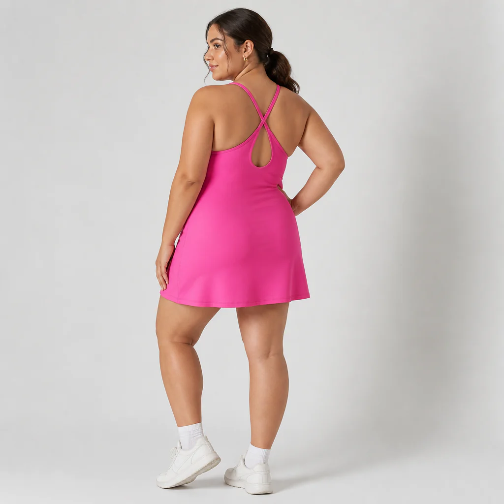VerveStride™ – Backless Athletic Dress with Built-In Shorts & Side Pockets - Image 7
