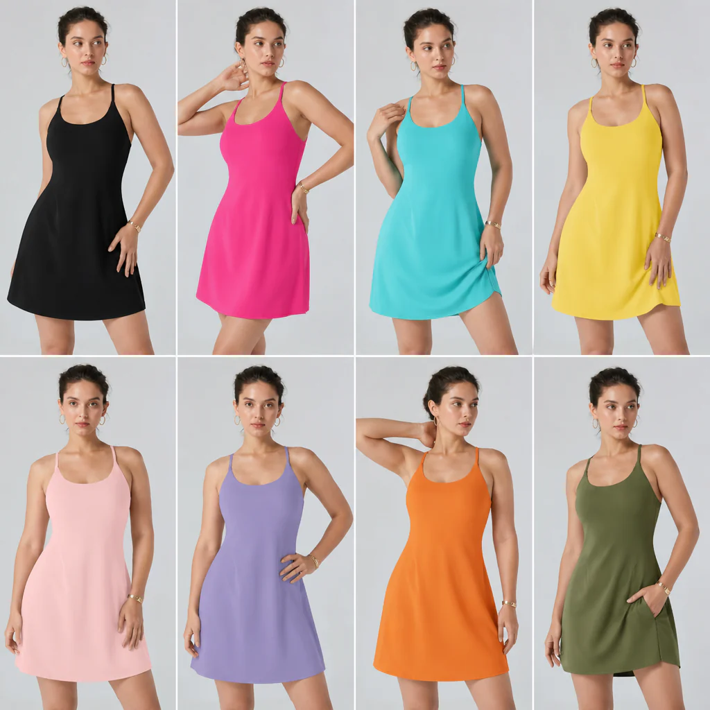 VerveStride™ – Backless Athletic Dress with Built-In Shorts & Side Pockets - Image 9