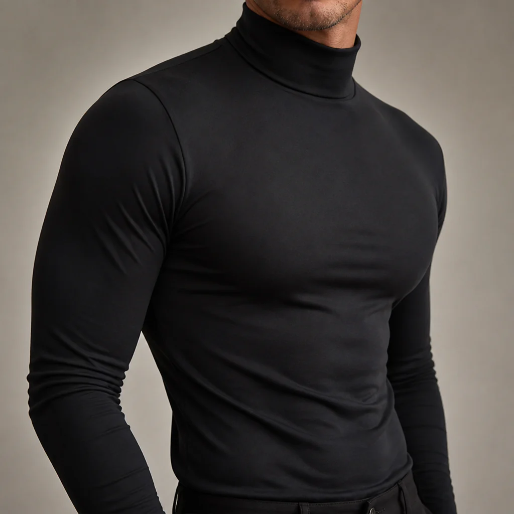 Marsilio™ – Slim-Fit Sculpting Mock Turtleneck for Men - Image 5
