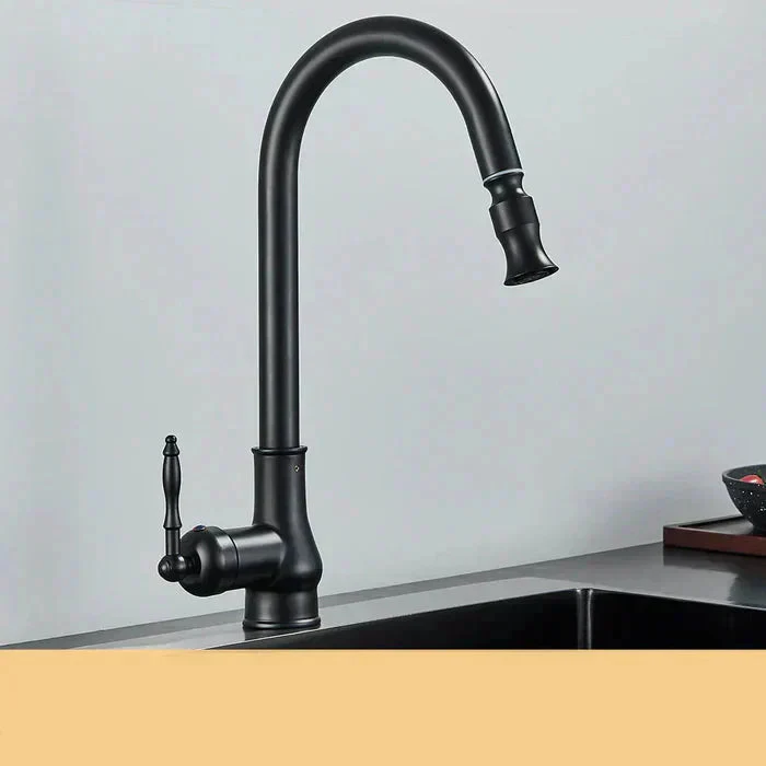 Vintage Brass Kitchen Faucet | Rotating Spout | Single Lever Control | BrassArc