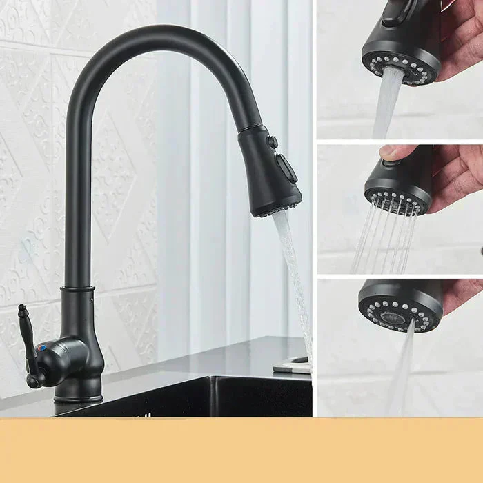 Vintage Brass Kitchen Faucet | Rotating Spout | Single Lever Control | BrassArc - Image 12