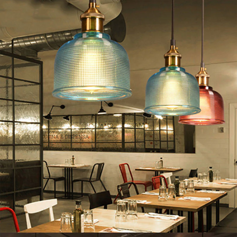 Vintage Glass Hanging Pendant Light - Image 2
