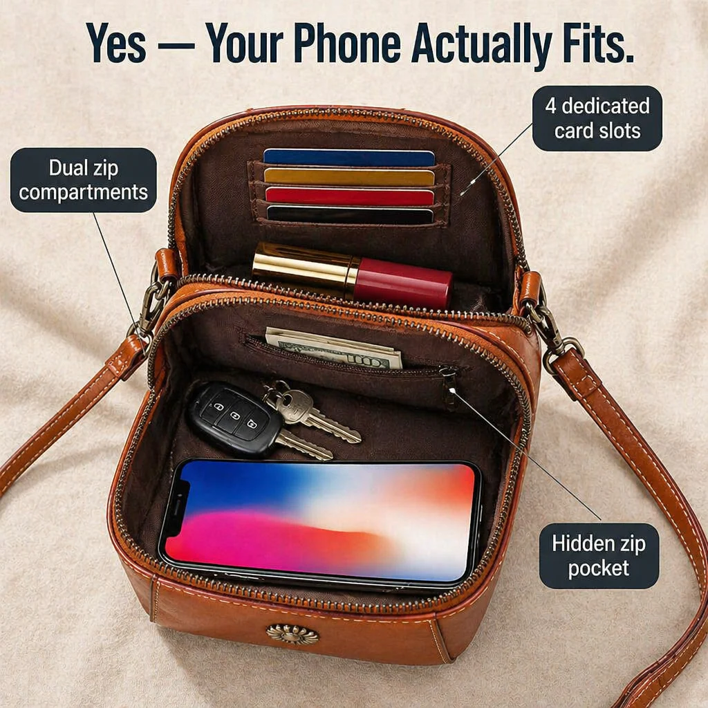 VividAura™ — Carry Phone, Cards & Lipstick in One Soft-Leather Crossbody - Image 2