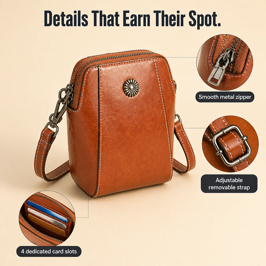 VividAura™ — Carry Phone, Cards & Lipstick in One Soft-Leather Crossbody - Image 8
