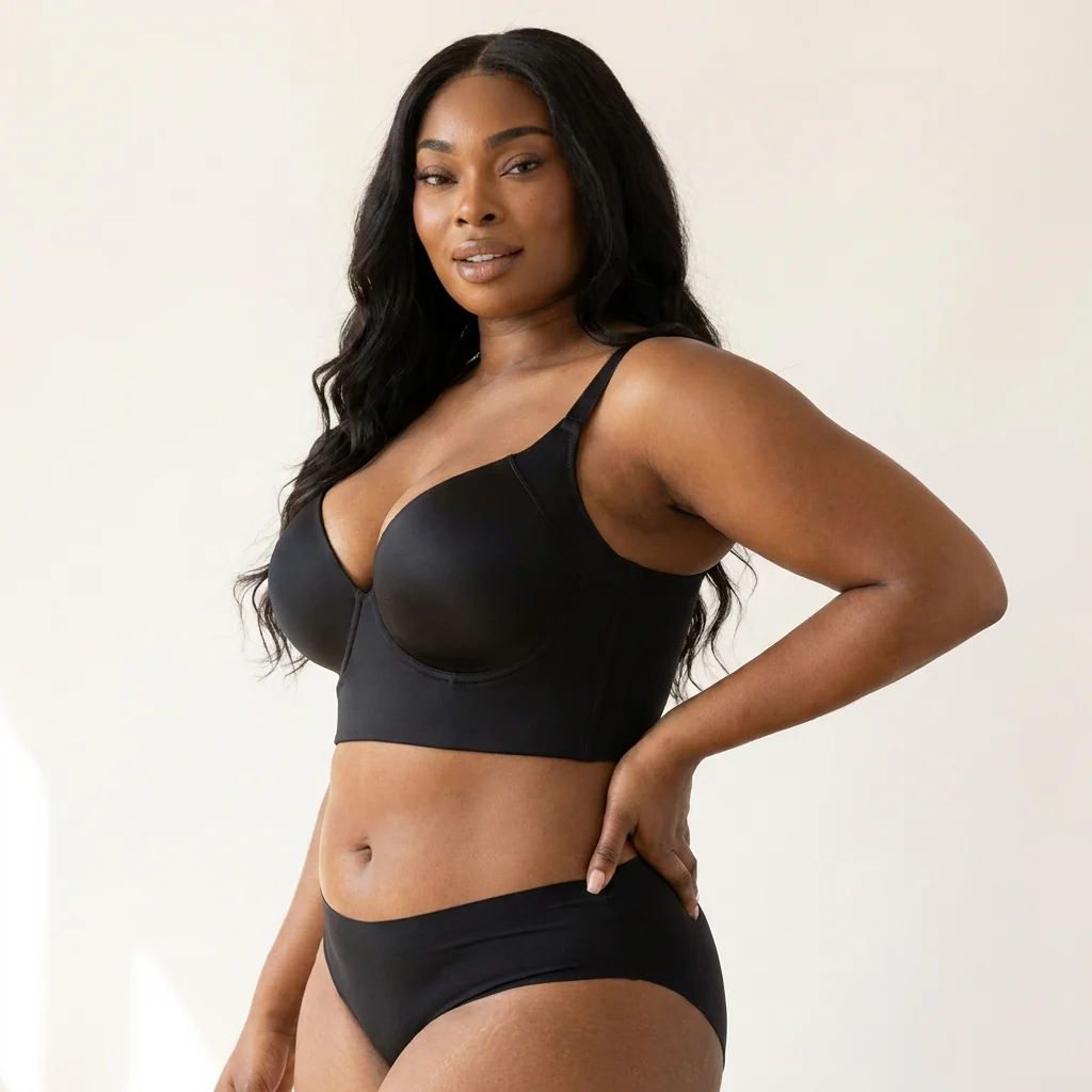 VivreLux™ – Longline Back-Smoothing Push-Up Bra with Full Coverage