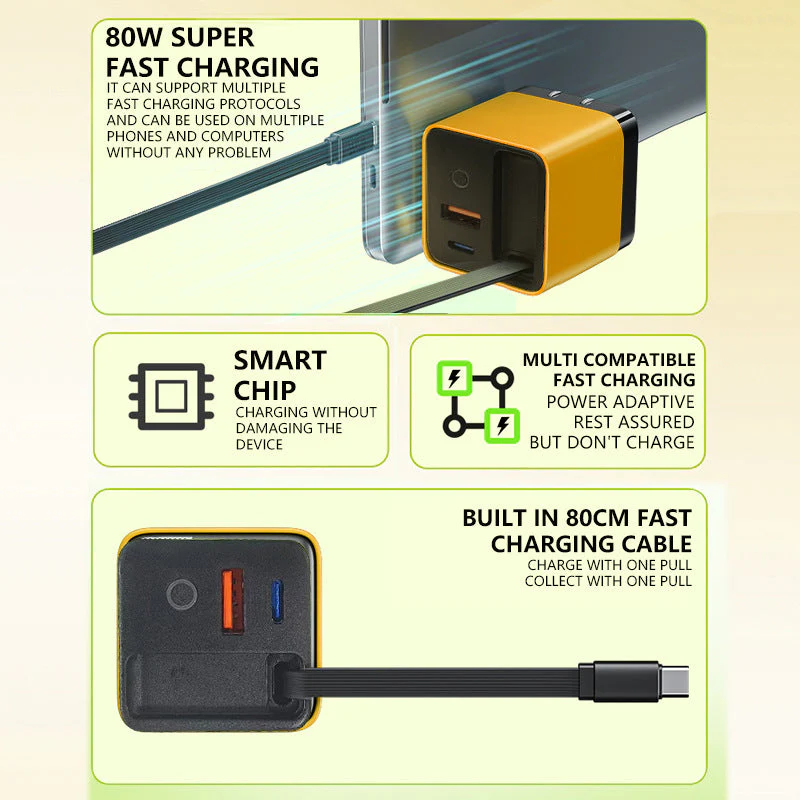 VoltPulse™ 80W Retractable Charger — Unleash Turbo Speed and Tangle-Free Power Wherever You Go - Image 2