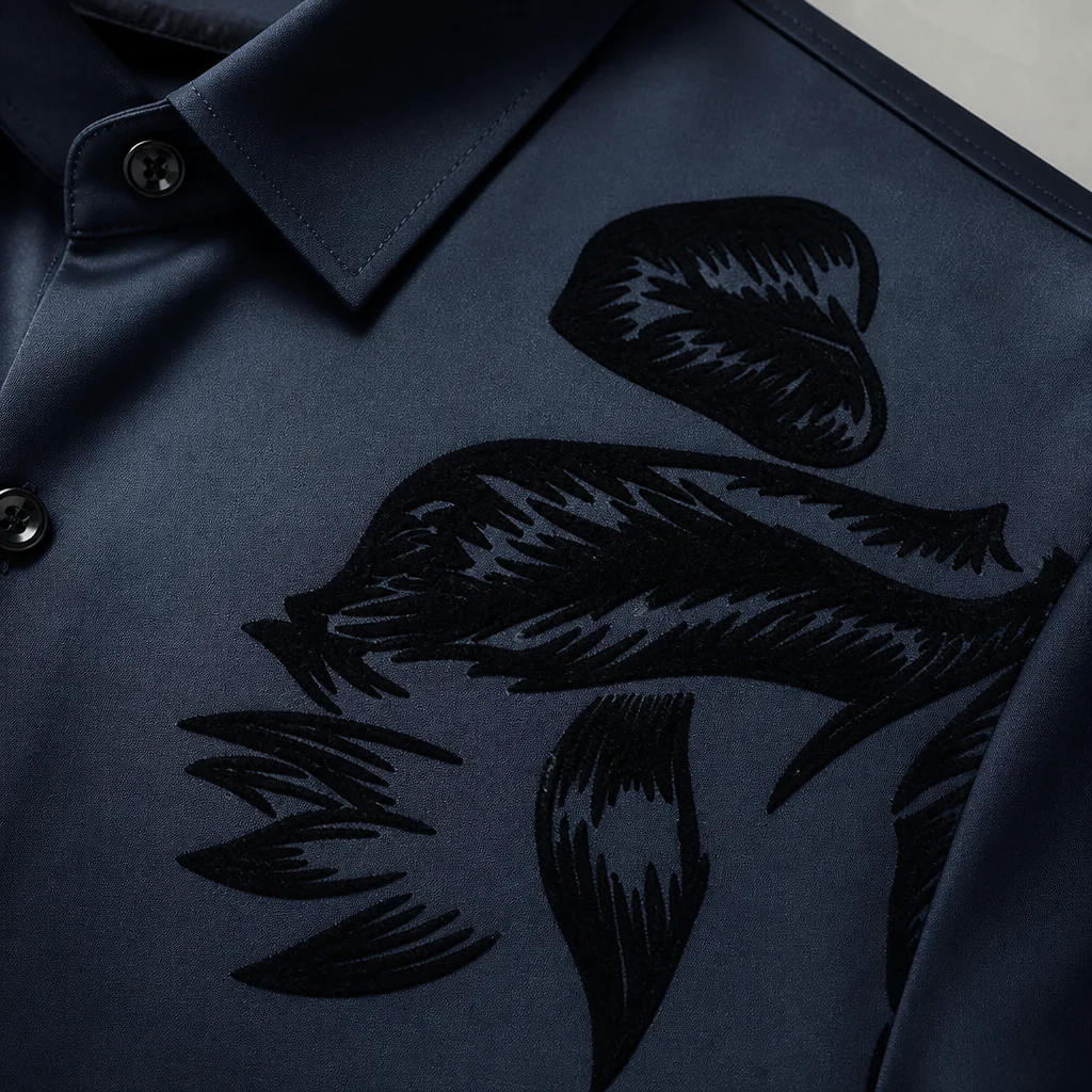 VulcanTherm™ – Slim-Fit Fleece-Lined Shirt with Brushstroke Print - Image 6