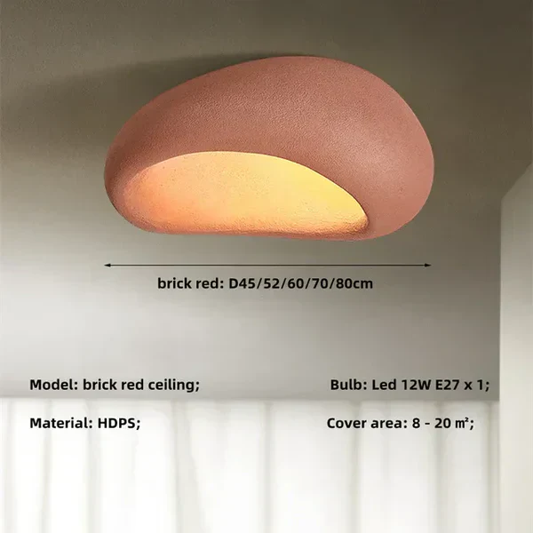 Wabi Sabi Ceiling Light – Gentle Warm Glow with Natural Stone Finish - Image 12