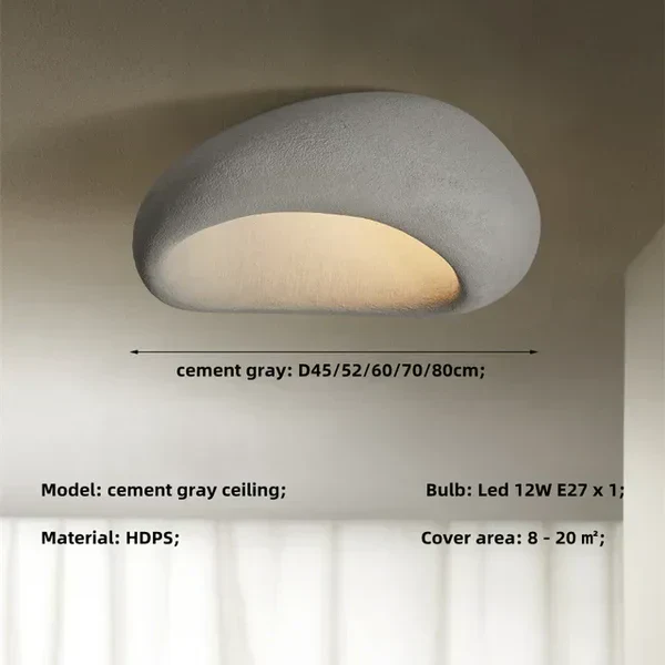 Wabi Sabi Ceiling Light – Gentle Warm Glow with Natural Stone Finish - Image 14
