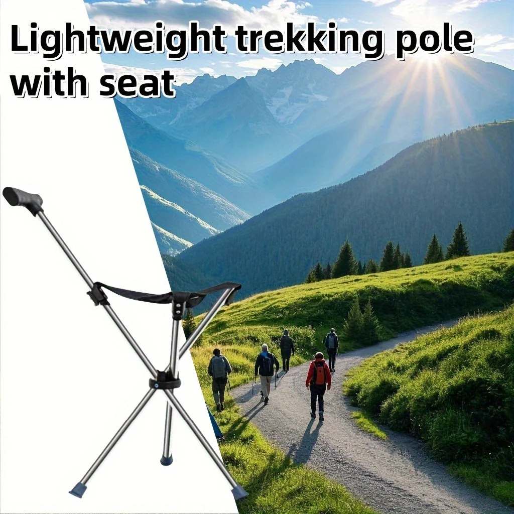 Walking Cane with Seat - 2-in-1 Design - Image 3