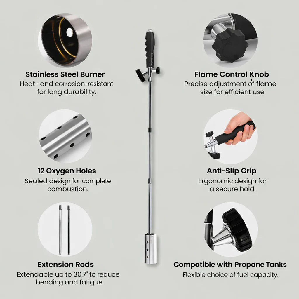 Weed Torch | Eco-Friendly Weed Management | Variable Flame Rod | Flammix - Image 5