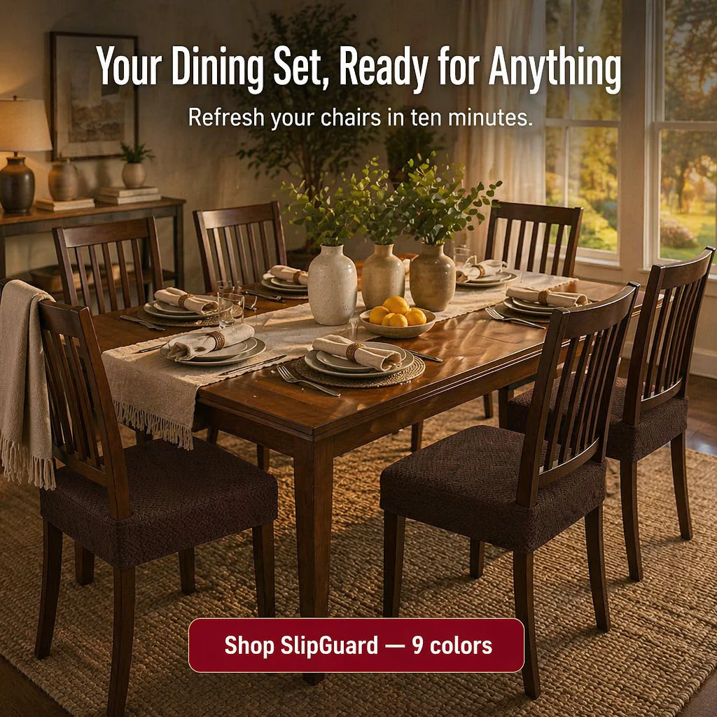 SlipGuard™ Jacquard Chair Covers — Shield Every Seat From Spills, Stains & Sticky Fingers - Image 7