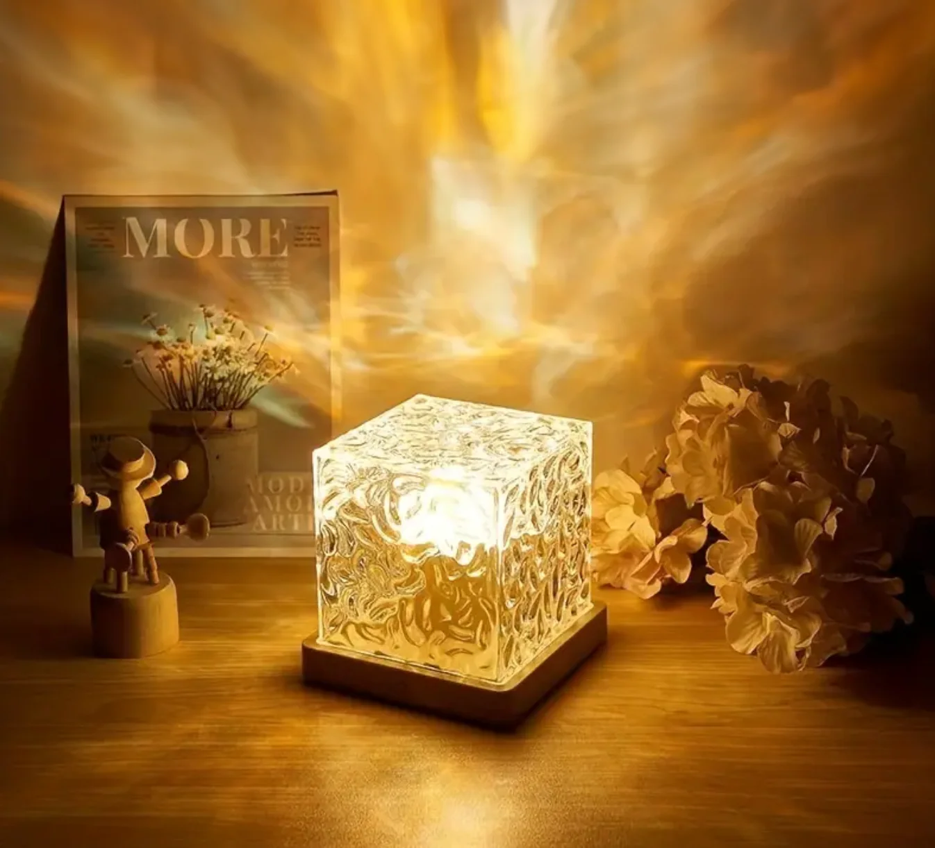 Wireless USB Relaxation Table Lamp Magic Wave Lamp - 16 glowing colors with remote control - Image 2
