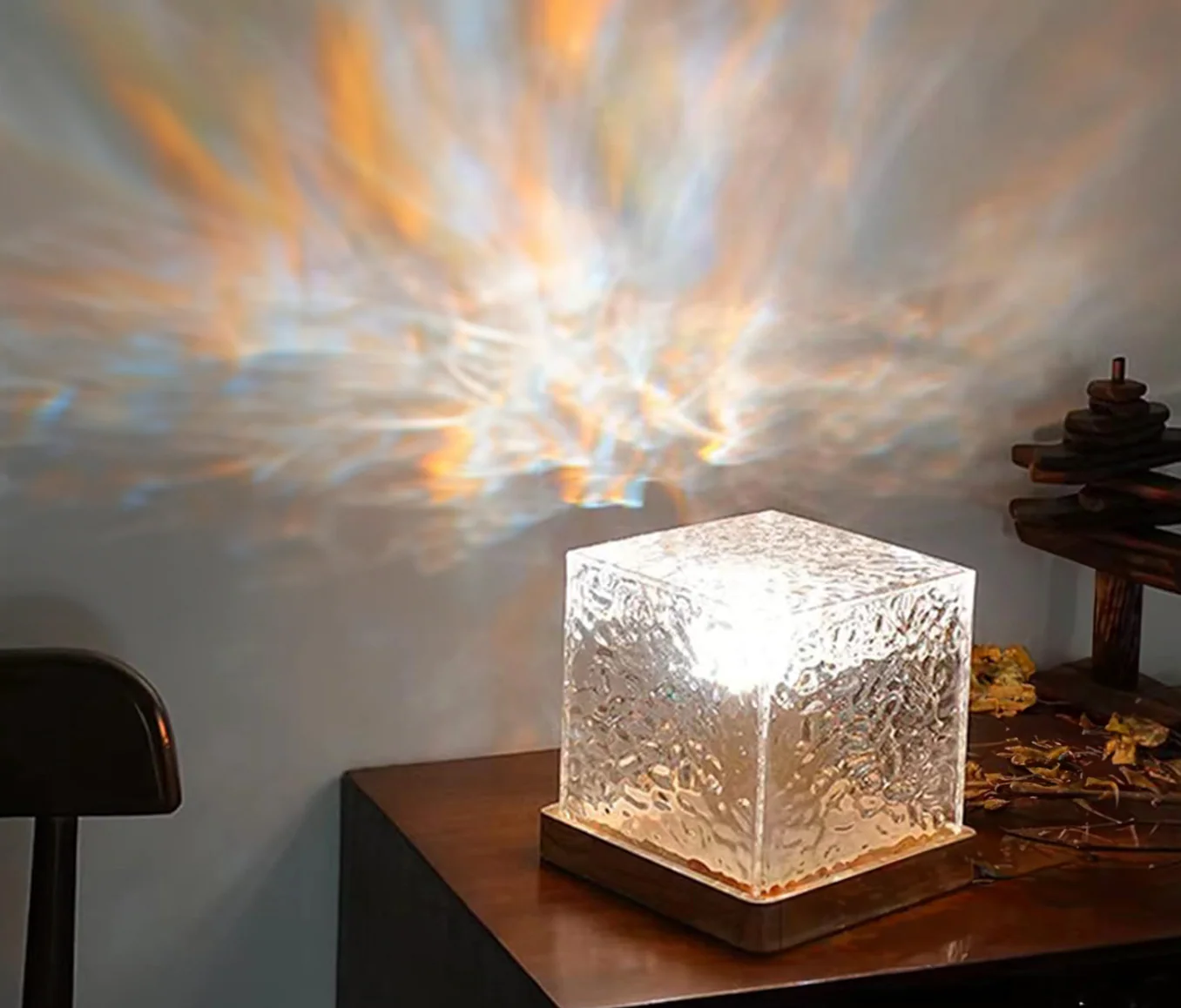 Wireless USB Relaxation Table Lamp Magic Wave Lamp - 16 glowing colors with remote control - Image 9